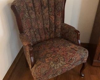 upholstered tapestry chair