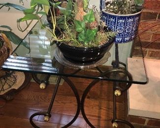 Glass/wrought iron end table