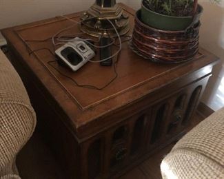End table with cabinet