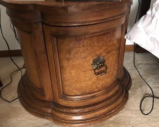 American of martinsville drum end table