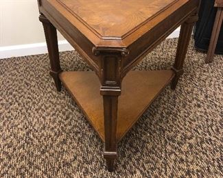 Wooden triangular end table