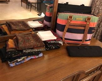 ladies' scarves, handbags