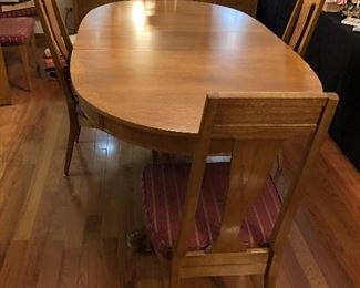 American of martinsville dining table, 3 leaves; 6 chairs