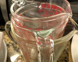 Pyrex glass measuring pitchers
