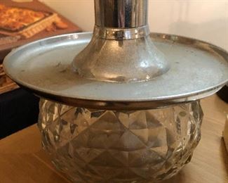 Vintage glass liquor pump decanter