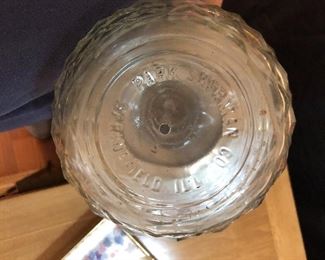 Vintage glass liquor pump decanter