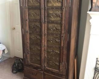 Wood & Brass Indian Eclectic Cabinet
Measures 75” tall x 40” wide x 28” deep.