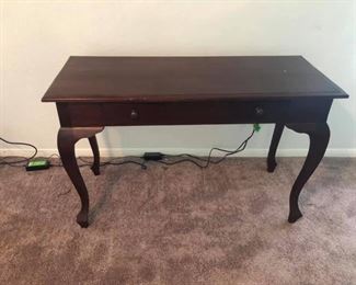 Desk / Couch Table
Solid wood.
Measures 4’ long x 19 1/2” deep x 29” tall.