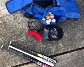 Baseball Lot
Includes, bag, balls, helmet & 3 bats.