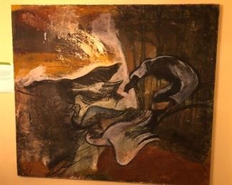 Birds in Flight, measures 64' X 72' oil on canvas. Payton Miller