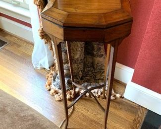 Vintage wooden box on stand
