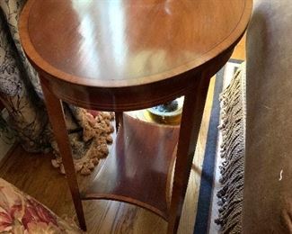 Vintage inlaid oval table