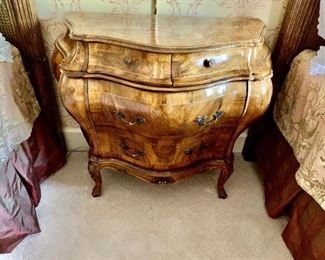 Antique burled bombay chest