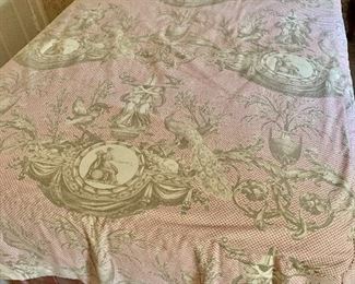 Custom toile twin bed covers