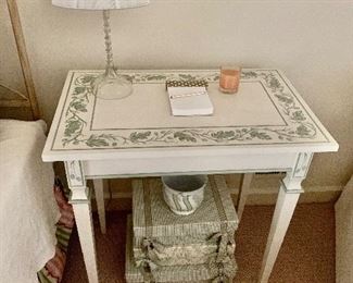 Painted and stenciled side table