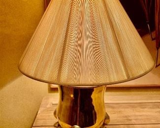 Brass lamp with shade