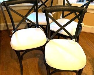 4 cross back, cane chairs