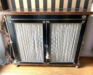 French chest with brass accents