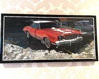Original painting of a 1978 Chevrolet Monte Carlo signed Charles Jackson