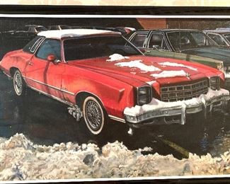Original painting of a 1978 Chevrolet Monte Carlo signed Charles M Jackson