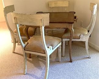 John Widdicomb game table and 4 chairs