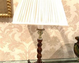 Pair of barley twist lamps