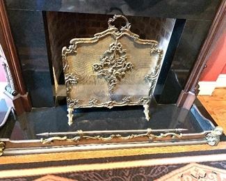 Antique firescreen and fender