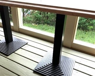 3 custom made cafe tables with cane custom made chairs