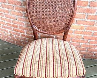 3 custom made cafe tables with cane custom made chairs