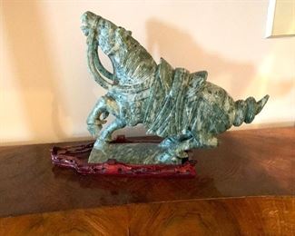 Stone sculpture of horse