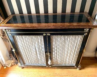 French chest with brass accents