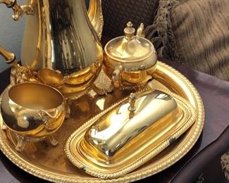24k plated serving pieces