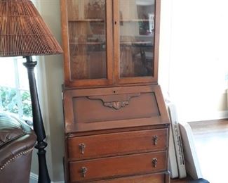 ANTIQUE OAK DROPLEAF SECRETARY