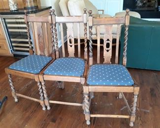 BARLEY TWIST OAK CHAIRS
