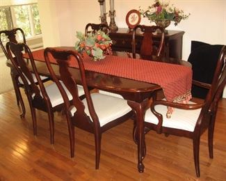 Sumpter Dining Room Table, Two Caption Chairs, Four Chairs, and Two Leaves...