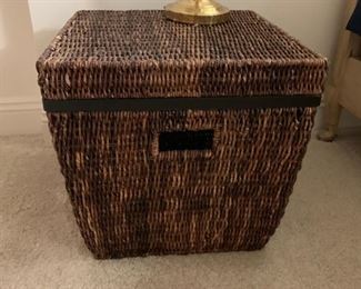 Wicker storage chest.