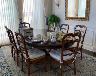 Extension Dining Table, Parquetry Top.
