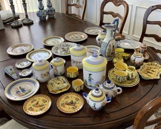 Large collection of Quimper Pottery.