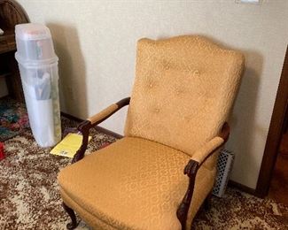 Beautiful carved wood arm side chair