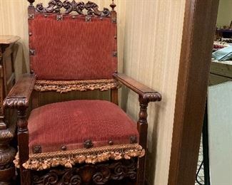 For the King of the house! Wood carved side chair!!!