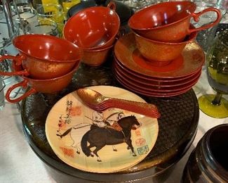 plastic 6 place setting “tea set”? In Plastic round box
