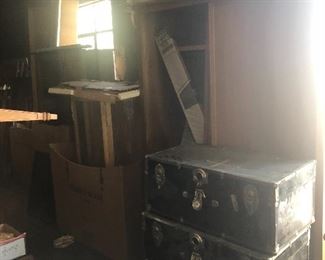 Vintage metal trunks