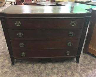 4 Drawer Mahogany Low Chest