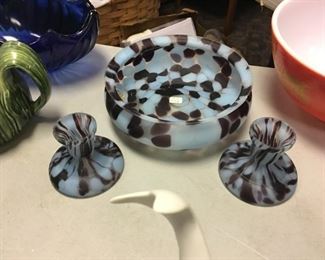 Art Glass Console Set