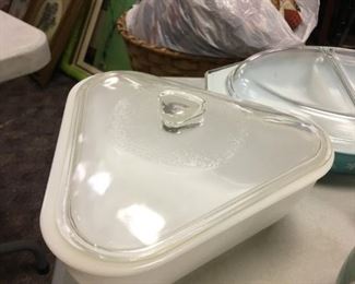 Unusual Triangular Casserole w/Lid