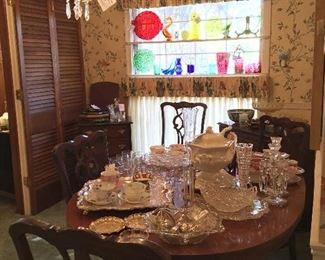 Waterford Crystal Chandelier, Dining Table and 4 Chairs
