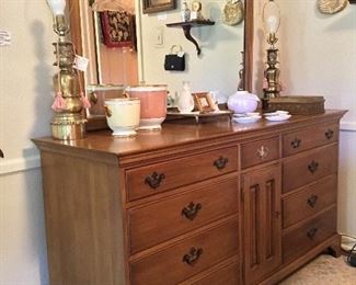 Davis Cabinet Company Triple Dresser with mirror - solid walnut