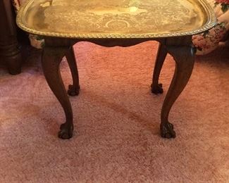 Claw and Ball Brass Tray Table