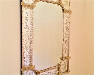 Authentic Venetian Murano glass mirror - such a rare find!