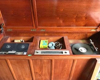 Mid Century Modern Cabinet with Record Player